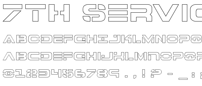 7th Service Outline font